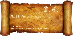 Mill Antónia névjegykártya